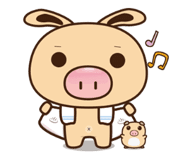 Pig Bunny Baby & Pig Bear III(True love) sticker #7094606
