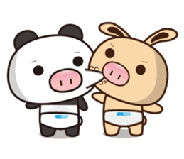 Pig Bunny Baby & Pig Bear III(True love) sticker #7094614