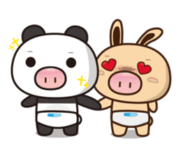 Pig Bunny Baby & Pig Bear III(True love) sticker #7094616