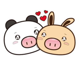 Pig Bunny Baby & Pig Bear III(True love) sticker #7094634