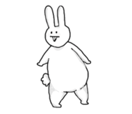 Sticker of fat rabbit. sticker #7096429