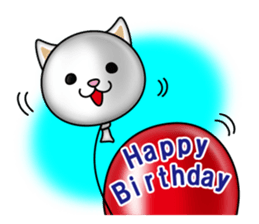 The cat and the balloons of words. EV. sticker #7097360