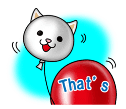 The cat and the balloons of words. EV. sticker #7097361