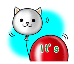 The cat and the balloons of words. EV. sticker #7097362