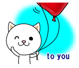 The cat and the balloons of words. EV. sticker #7097363