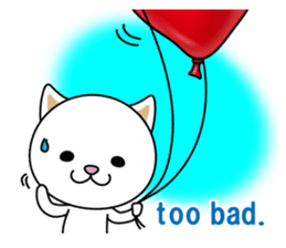 The cat and the balloons of words. EV. sticker #7097364