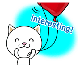 The cat and the balloons of words. EV. sticker #7097365