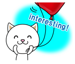 The cat and the balloons of words. EV. sticker #7097365