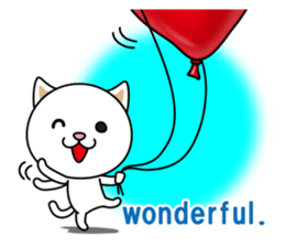 The cat and the balloons of words. EV. sticker #7097366