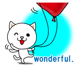 The cat and the balloons of words. EV. sticker #7097366