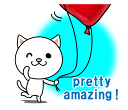 The cat and the balloons of words. EV. sticker #7097367