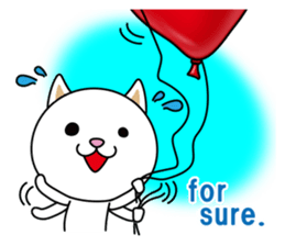 The cat and the balloons of words. EV. sticker #7097368