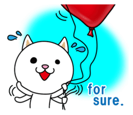 The cat and the balloons of words. EV. sticker #7097368