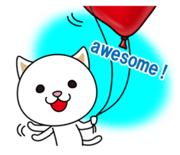 The cat and the balloons of words. EV. sticker #7097369