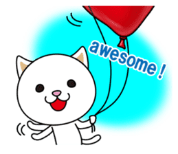 The cat and the balloons of words. EV. sticker #7097369