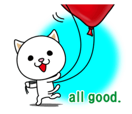 The cat and the balloons of words. EV. sticker #7097370