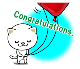 The cat and the balloons of words. EV. sticker #7097371