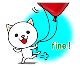 The cat and the balloons of words. EV. sticker #7097372