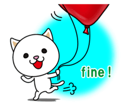 The cat and the balloons of words. EV. sticker #7097372