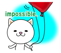 The cat and the balloons of words. EV. sticker #7097373
