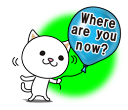 The cat and the balloons of words. EV. sticker #7097376