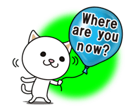 The cat and the balloons of words. EV. sticker #7097376