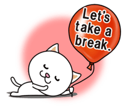 The cat and the balloons of words. EV. sticker #7097378