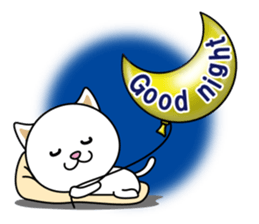 The cat and the balloons of words. EV. sticker #7097379