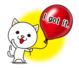 The cat and the balloons of words. EV. sticker #7097380