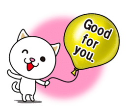 The cat and the balloons of words. EV. sticker #7097381