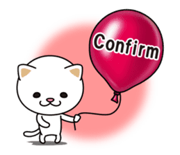 The cat and the balloons of words. EV. sticker #7097382