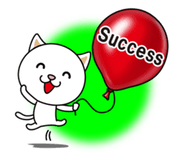 The cat and the balloons of words. EV. sticker #7097383