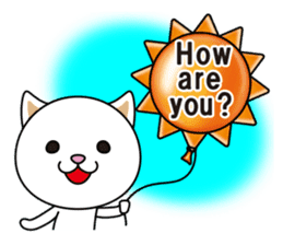 The cat and the balloons of words. EV. sticker #7097384