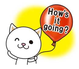 The cat and the balloons of words. EV. sticker #7097385