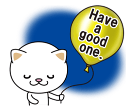 The cat and the balloons of words. EV. sticker #7097386