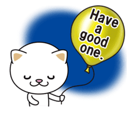 The cat and the balloons of words. EV. sticker #7097386