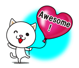 The cat and the balloons of words. EV. sticker #7097388