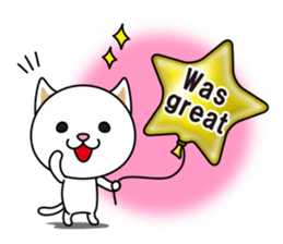 The cat and the balloons of words. EV. sticker #7097389