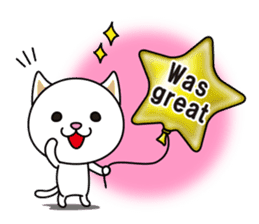 The cat and the balloons of words. EV. sticker #7097389