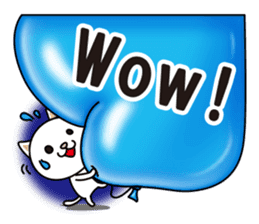 The cat and the balloons of words. EV. sticker #7097391