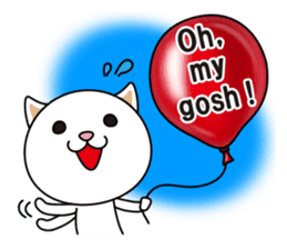 The cat and the balloons of words. EV. sticker #7097392