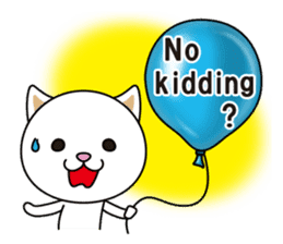 The cat and the balloons of words. EV. sticker #7097393