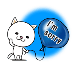 The cat and the balloons of words. EV. sticker #7097394