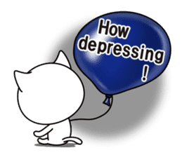 The cat and the balloons of words. EV. sticker #7097395