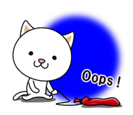 The cat and the balloons of words. EV. sticker #7097396