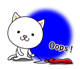 The cat and the balloons of words. EV. sticker #7097396