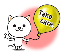 The cat and the balloons of words. EV. sticker #7097397