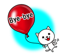 The cat and the balloons of words. EV. sticker #7097399