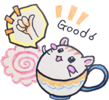 Tea  cup  and  hamster. sticker #7098208