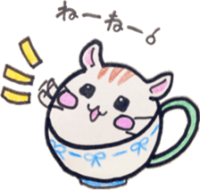 Tea  cup  and  hamster. sticker #7098213
